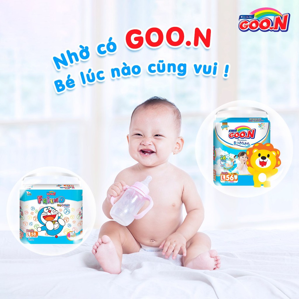 Tã quần Goon Friend M54+6/L46+6/XL40+6/XXL34+6/ XXXL22+5 Cắt tem