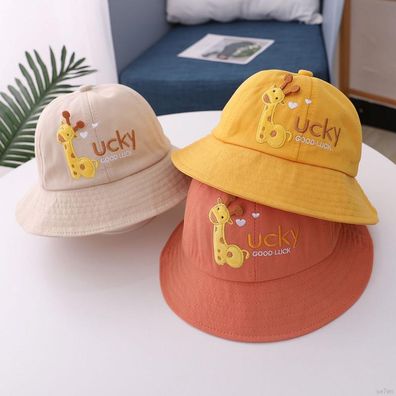 Mũ Chống Nắng Họa Tiết Hươu Cao Cổ Hoạt Hình Dành Cho Bé 1-3 Tuổi