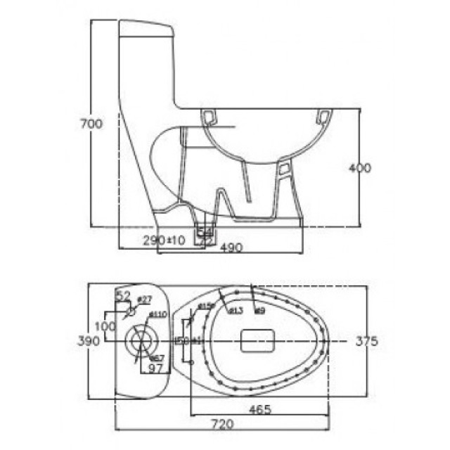 Bồn Cầu Viglacera C0504 Nắp Êm V37 1 Khối- hàng chính hãng