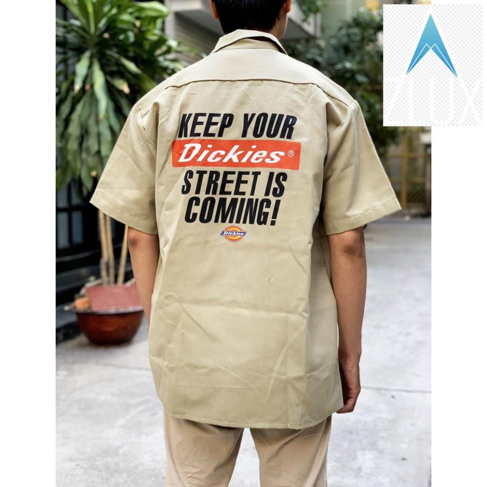 💌 Áo sơ mi kaki nam Dickies tay ngắn túi ngực in chữ chính hãng - Helistore 💌