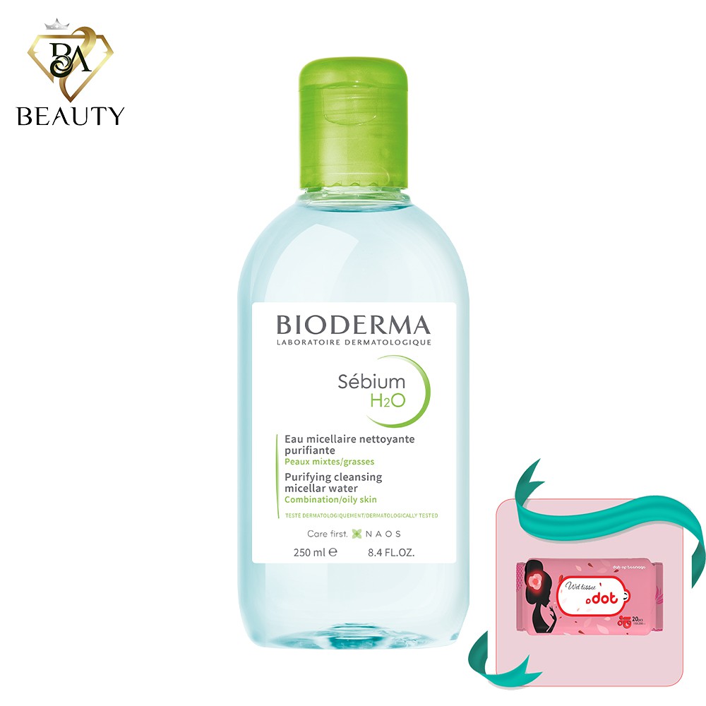 Hàng chính hãng dung dịch làm sạch và tẩy trang công nghệ Micellar Bioderma Sebium H2O - 250ml