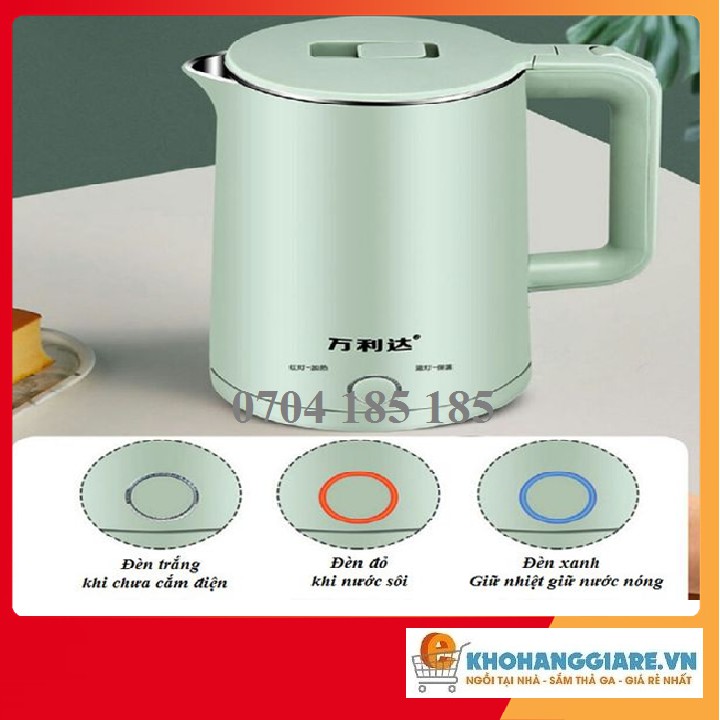 Ấm siêu tốc - Có bảo hành - ấm siêu tốc giữ nhiệt thiết kế 3 lớp chống bỏng, tự động bật ngắt điện ủ nóng nước 24h