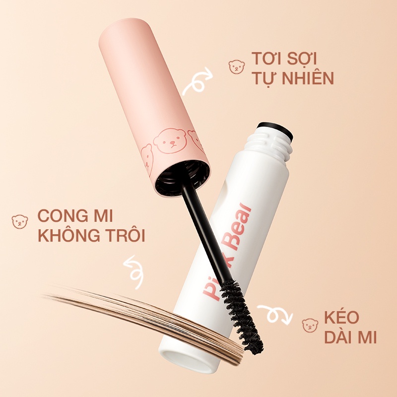 Mascara Lót Pink Bear Búp Bê Giúp Chuốt Lông Mi Dài Cong Không Lem Chống Vón Cục Lâu Trôi 2.5g | BigBuy360 - bigbuy360.vn