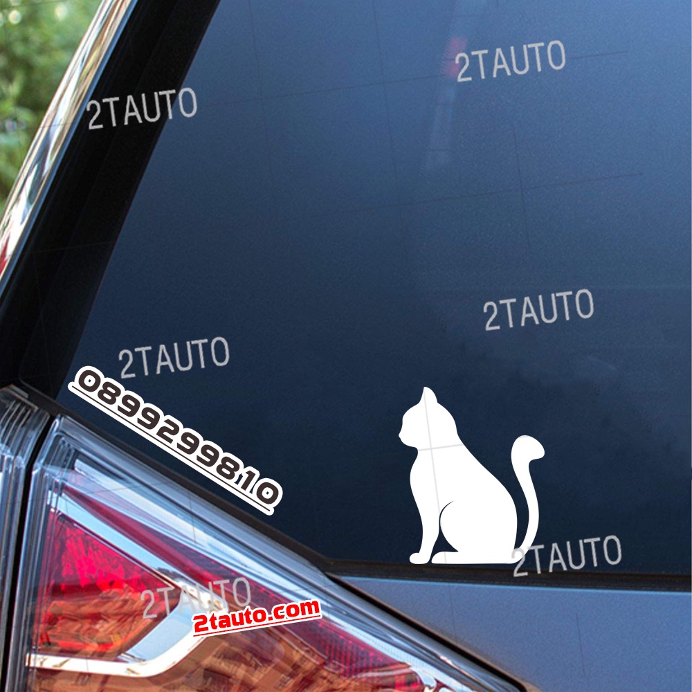 Tem decal HÌNH CON MÈO dán xe nhiều kích thước, chống thấm nước, logo CHÚ MÈO dán trang trí ô tô xe hơi - MẪU 10