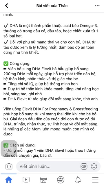 Viên DHA Elevit bầu, Elevit DHA cho mẹ bầu và cho con bú