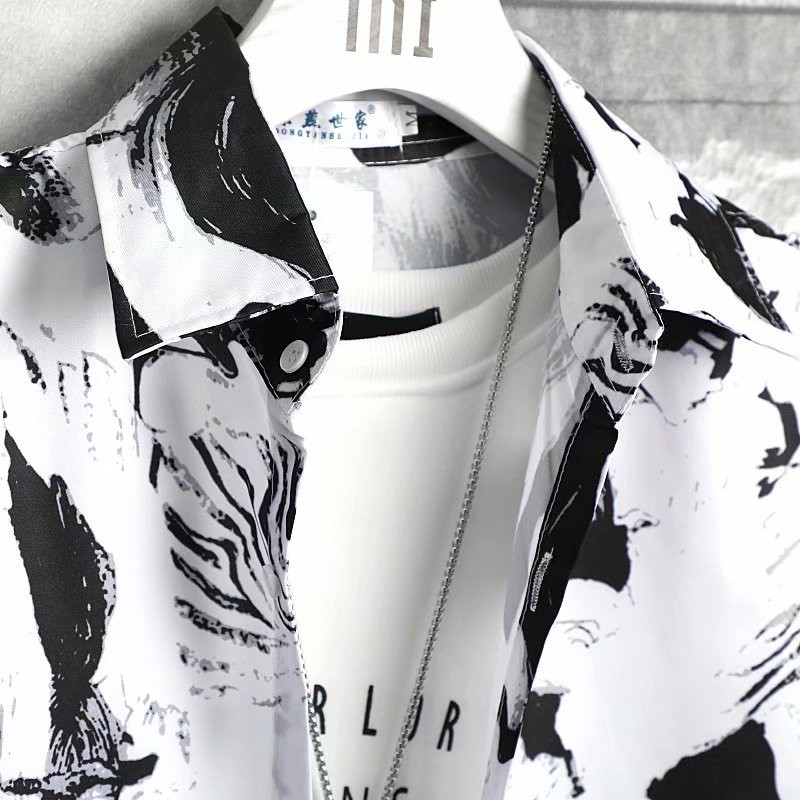 Áo Sơ Mi Nam Dài Tay Họa Tiết Độc Đáo Thời Trang