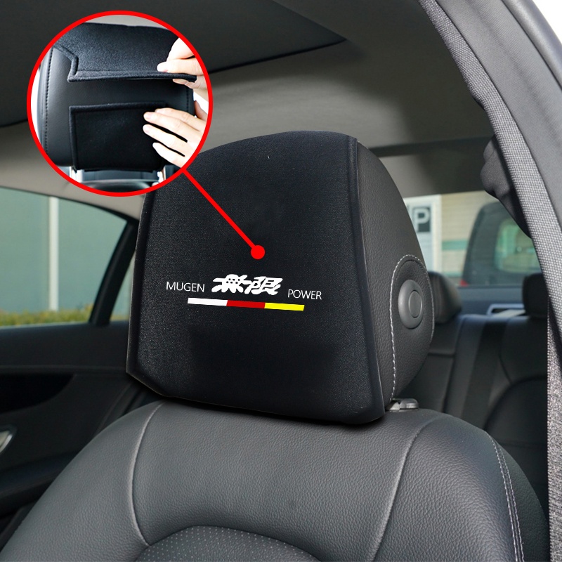 HONDA 1 Gối Tựa Đầu Xe Hơi Màu Đen In Logo Mugen Power