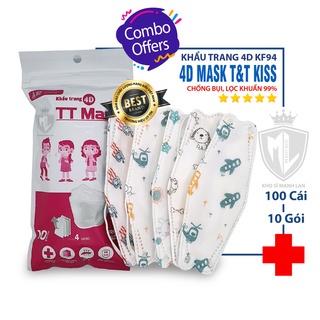 Combo 10 Cái Khẩu Trang Cho Bé 4D KF94 Hoạ Tiết Bé từ (1-10T) | BigBuy360 - bigbuy360.vn