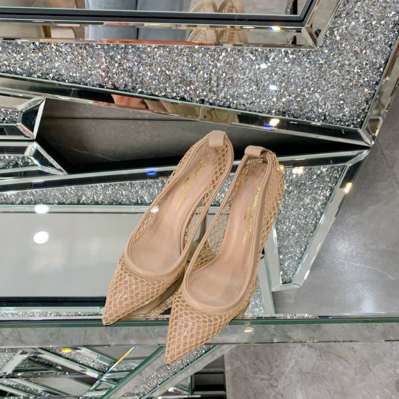 Giày cao gót nữ dạng lưới mũi nhọn gót 10,5cm gianvito Rossi