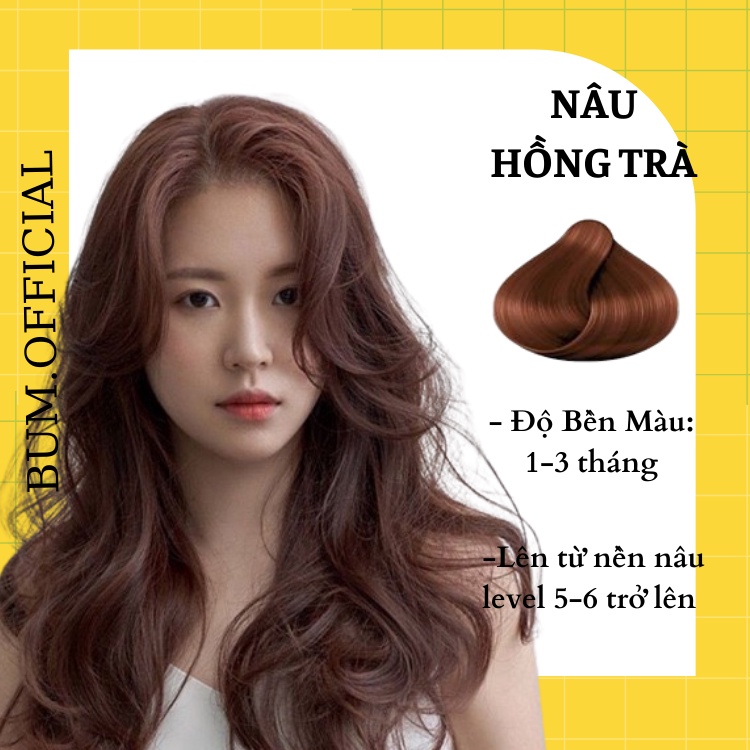 Thuốc Nhuộm Tóc Màu Nâu Hồng Trà Không Tẩy | Bum Hair | Shopee Việt Nam