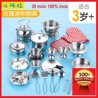 Bộ đồ chơi nấu ăn bằng inox 30 món cho bé