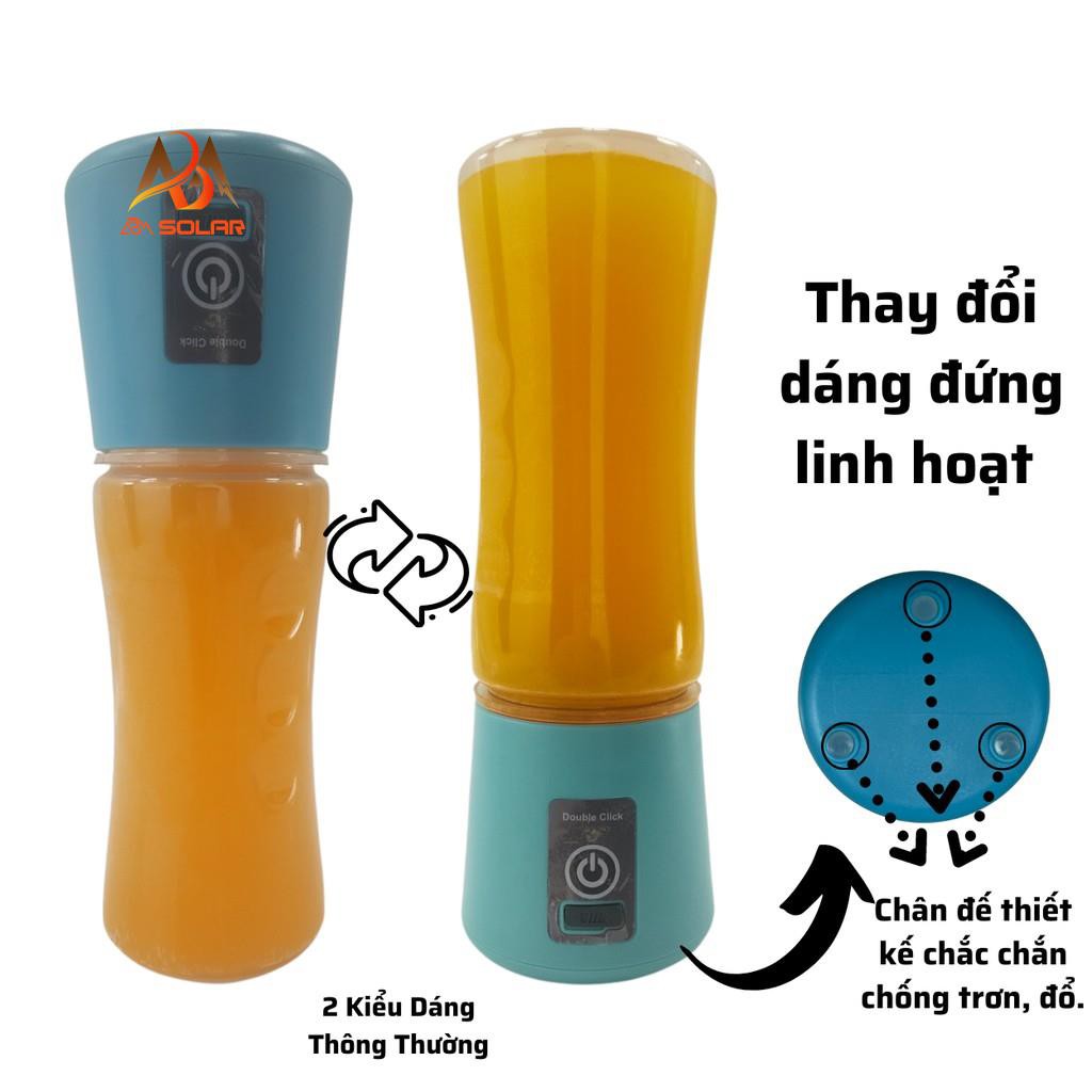 Máy Xay Sinh Tố Mini Cầm Tay Đa Năng, Tích Điện USB, Xanh Lá,Xanh Dương,Hồng,Tím,4 Lưới Dao Thép Không Gỉ - ABM Solar