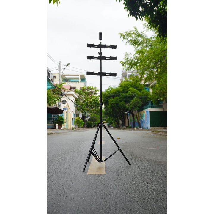 Bộ kẹp điện thoại đa năng cho đèn livestream  kèm chân cao 2m1 bán hàng onl facebook tiktok