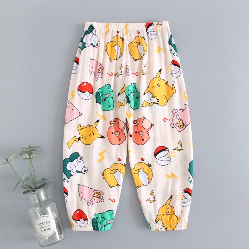 Sun baby Quần Ngủ cotton Lụa Mềm Thân Thiện Với Làn Da Chống Muỗi In Họa Tiết Hoạt Hình Dễ Thương Mùa
