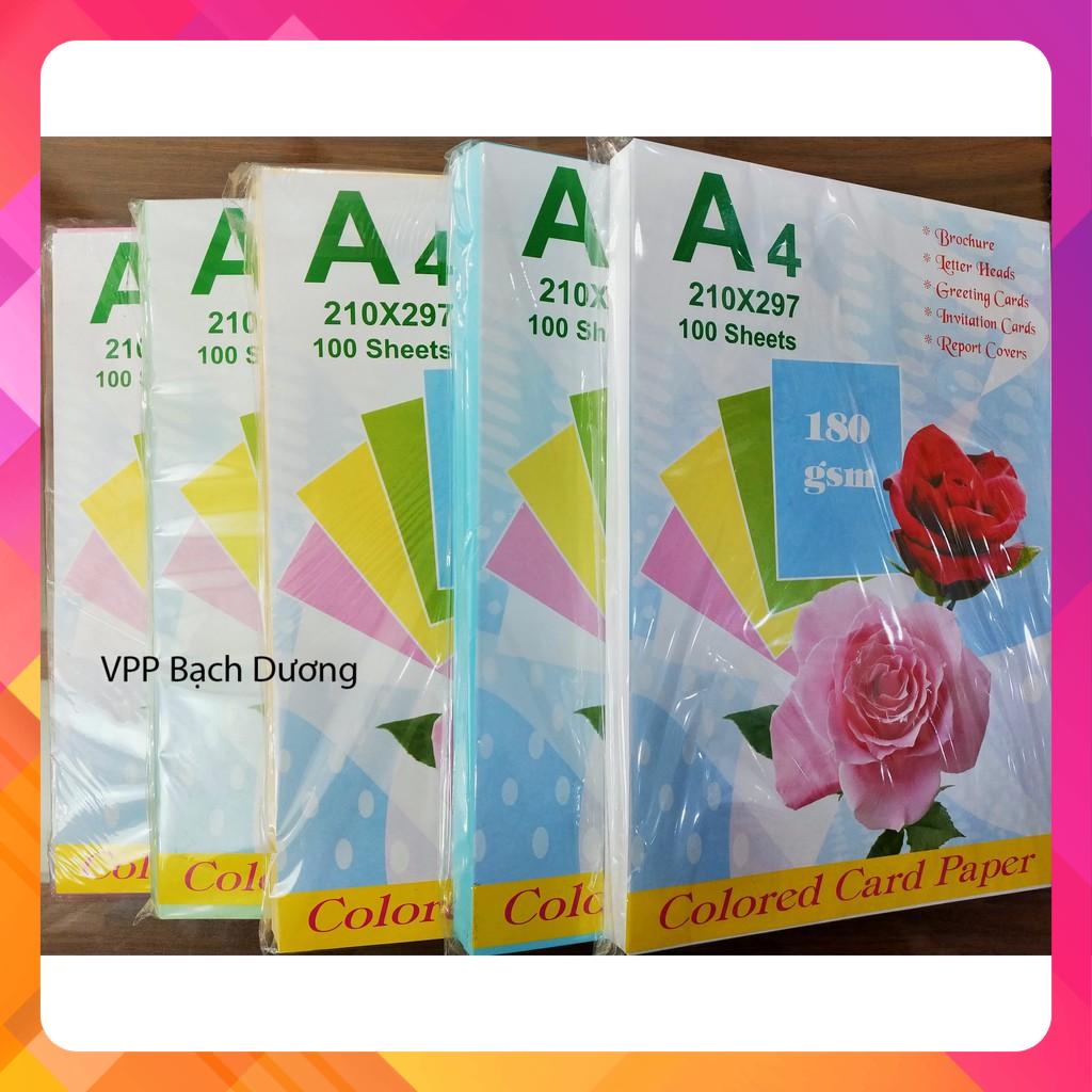 Bìa Thái Lan A4 - 100 tờ - Bìa cứng 180 gsm - Bìa màu