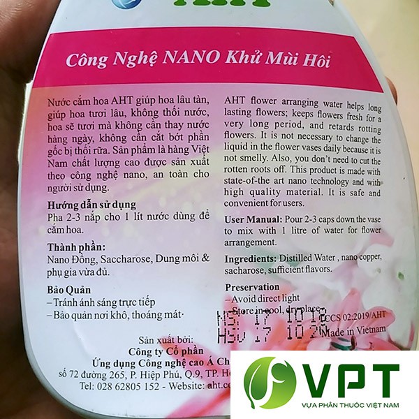 Nước cắm hoa AHT Khử mùi hôi, hoa tươi lâu