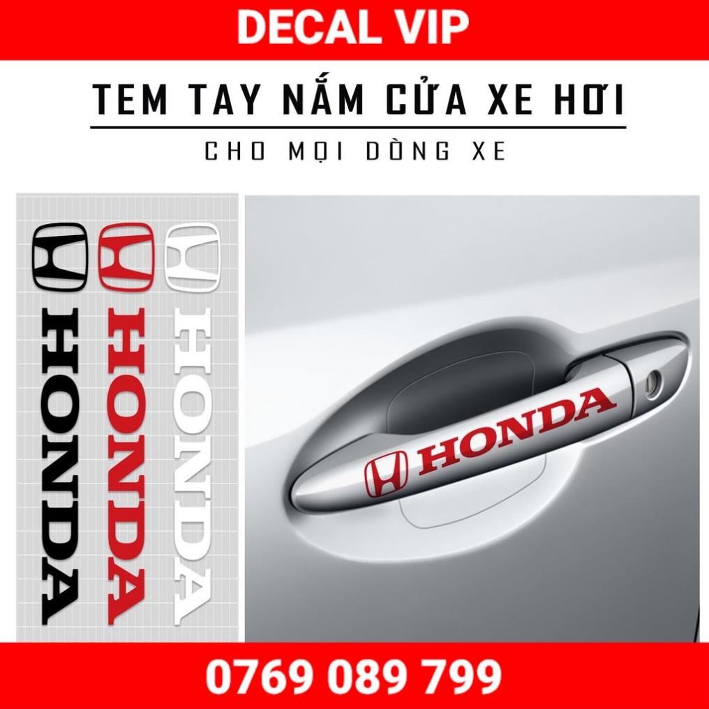 Decal Dán Tay Nắm Cửa Xe Hơi Logo Honda | TNOT-09 | Tem Dán Xe Ô Tô Oto Chống Nước Bền Màu