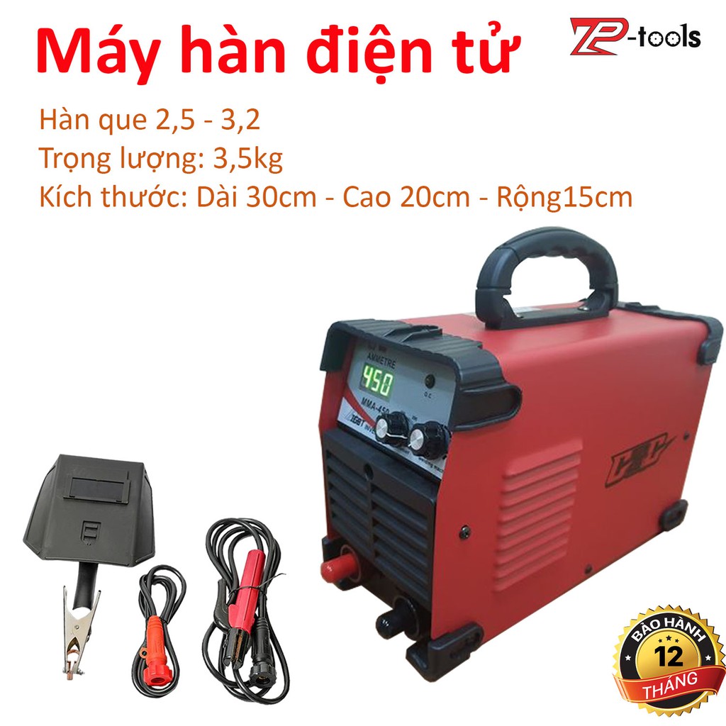 Máy hàn điện tử, máy hàn que, hàn hồ quang chính hãng GGG450 hàn kéo que 3,2