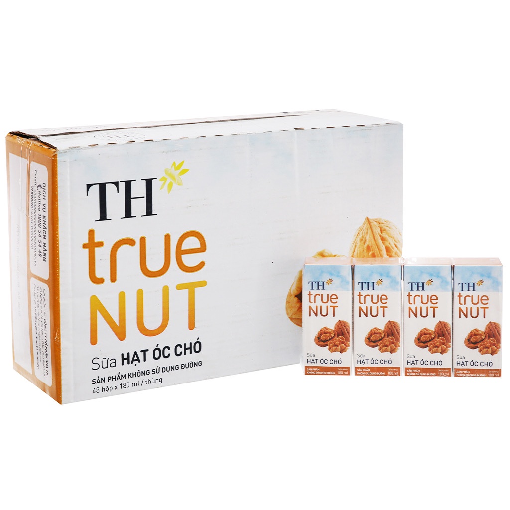 Thùng 48 hộp Sữa Hạt Óc Chó TH true NUT 180 ml