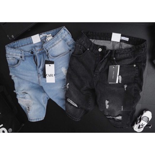 Quần short jean ZR rách - quần short jeans nam 2 màu dễ phối đồ