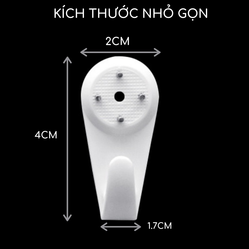 Móc treo tường đóng đinh treo khung ảnh móc chìa khóa mũ nón chìa khóa đồ gia dụng trong nhà bằng nhựa mini Zozon