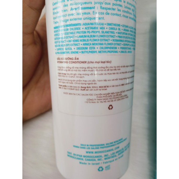 _BỘ DẦU GỘI DẦU XẢ DƯỞNG ẨM MOROCCANOIL HYDRATION 250ML/500ML/1000ML