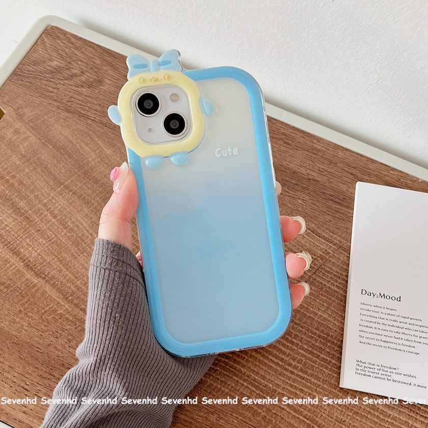 Ốp Điện Thoại Dẻo Màu Gradient Họa Tiết Quái Vật Nhỏ Dễ Thương Cho iPhone 13 12 11 Pro Max Xs Max