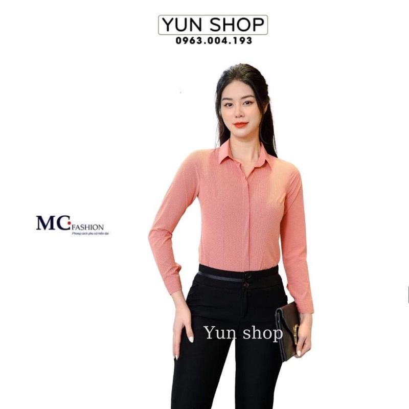 Áo Sơ Mi Kẻ Tăm, Áo Công Sở Dài Tay Đẹp Chuẩn Hãng MC Fashion Lên Màu Hồng, Cam,Xanh,Kẻ Xám Đủ Size S M L XL A682