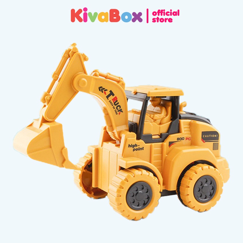 Xe máy xúc đồ chơi cho bé Kivabox, đồ chơi trẻ em, bền bỉ, an toàn