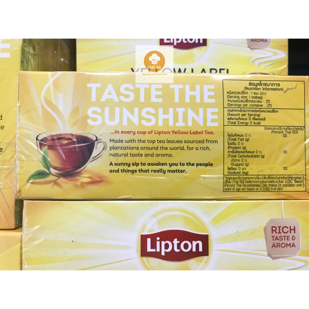 Trà Lipton Nhãn Vàng Yellow Label Bản Quốc Tế Hộp 25 Gói và Hộp 100 Gói