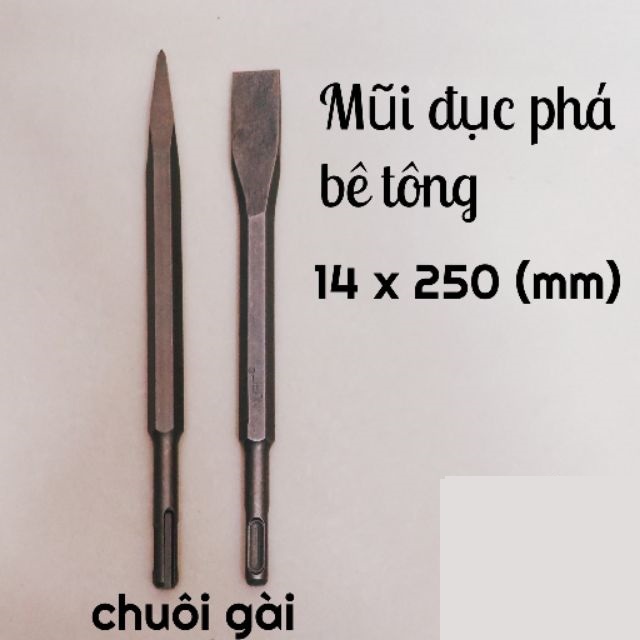 [ GIÁ RẺ ] Mũi đục nhọn đui gài 14ly, mũi đục dẹp đui gài 14ly, mũi đục nhọn 17ly, mũi đục dẹp 17ly, mũi đục nhọn 30ly