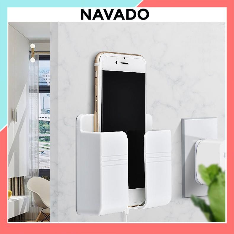 Kệ  Dán Tường để điện thoại, Remote, Đồ Dùng Giá Đỡ Sạc Điện Thoại - Có Móc Treo Giữ Dây Điện đa năng GDT01 SUVADO