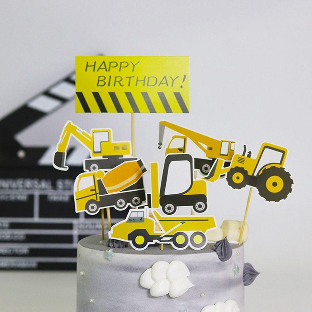 JARRED Bộ Cây Cắm Trang Trí Bánh Kem Hình Phương Tiện Giao Thông Có Đèn Dành Cho Trẻ Em