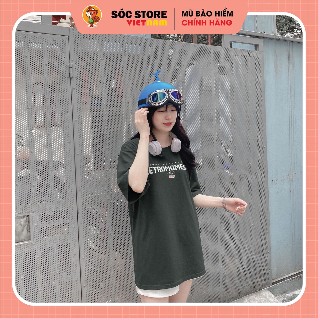 Mũ bảo hiểm nửa đầu 1/2 in hình Doraemon kính phi công Sóc Store Vietnam, nón bảo hiểm 1/2 doraemon