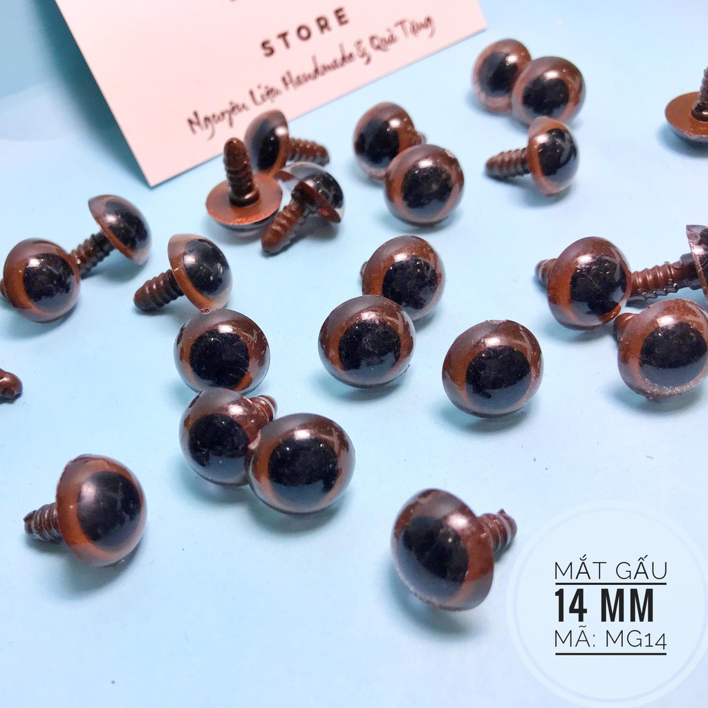 Mắt thú mắt gấu size bự  kèm vòng đệm - Needle felting - 14mm đến 22mm