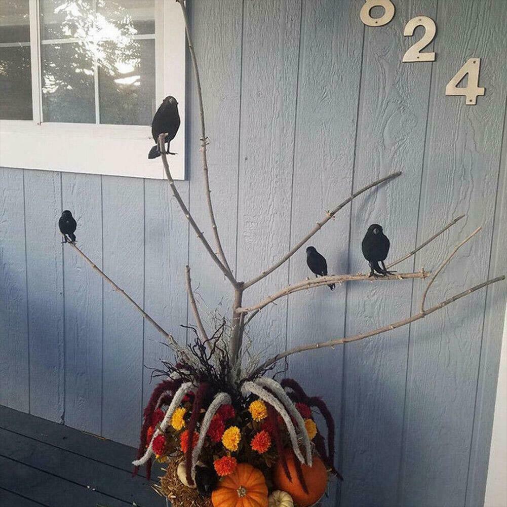 Mô hình quạ đen nhân tạo trang trí Halloween