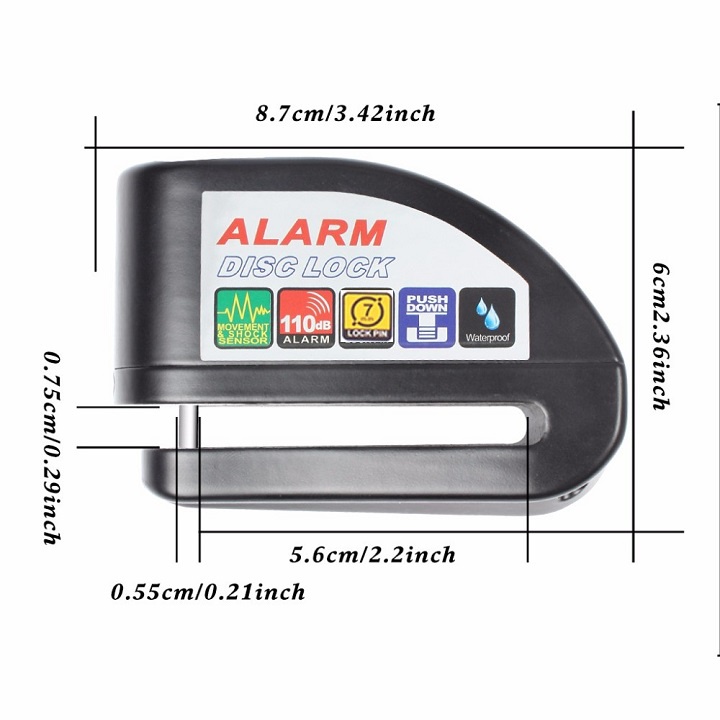 Khóa đĩa có báo động chống trộm Alarm Disc Lock NC303