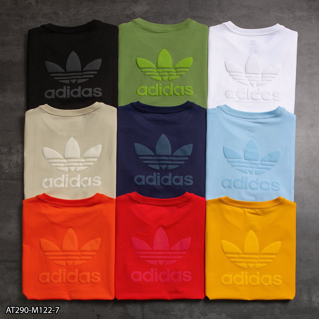 Áo thun Adidas 100% Cotton AT290 - áo thun nam thu đông Logo chữ nổi