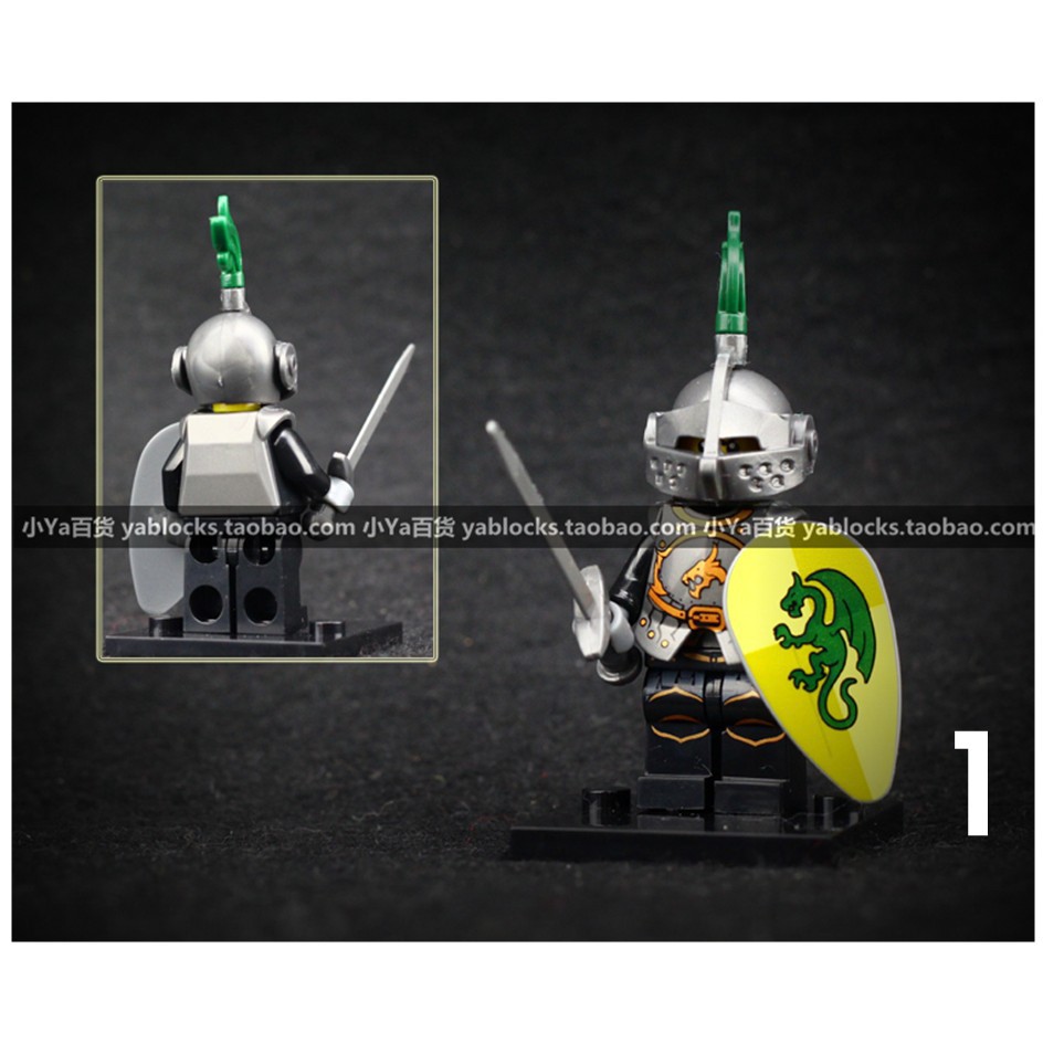 Đồ chơi lắp ráp xếp hình lego minifigures nhân vật lính trung cổ hiệp sĩ rồng xanh knights green dragon Xinh X0148 xh519