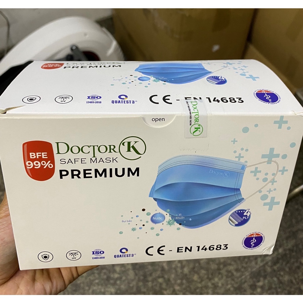 Hộp 50 cái khẩu trang y tế 4 lớp Doctor K Premium