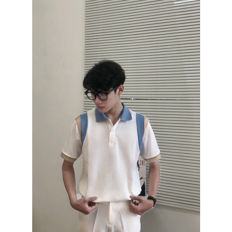 Áo Thun Nữ Cổ Bẻ Phối Sọc Vai Xanh Chuẩn Size Mặc Đẹp Tôn Dáng [NEW UNISEX]