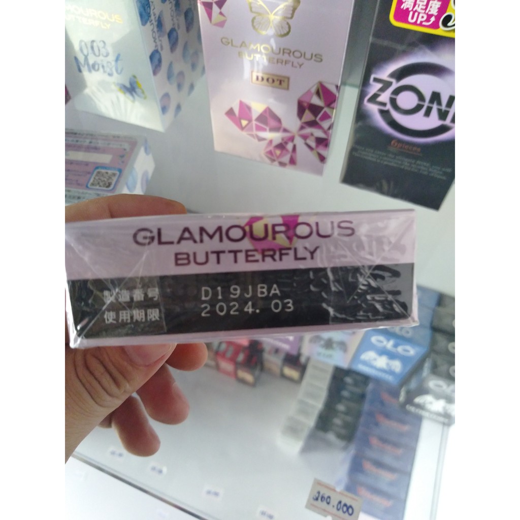 Bao Cao Su Gân Gai Tự Nhiên Jex Glamourous Butterfly Dot - hộp 8 cái