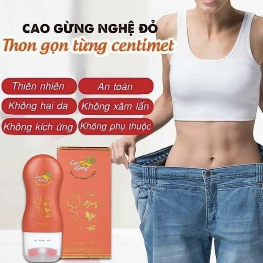 Tan Mỡ Cao Gừng Nghệ Đỏ -Cao Gừng Cát Tường Mẫu Mới Tan Mỡ Vùng Eo, Đùi, Bắp Tay, Bắp Chân, Nọng Cằm Dung Tích 180ml