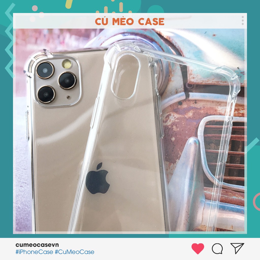 Ốp iPhone chống shock loại xịn trong suốt iPhone 7 8 7 Plus 8 Plus X Xs Xr XsMax iPhone 11 11 Pro 11 Promax Cú Mèo Case