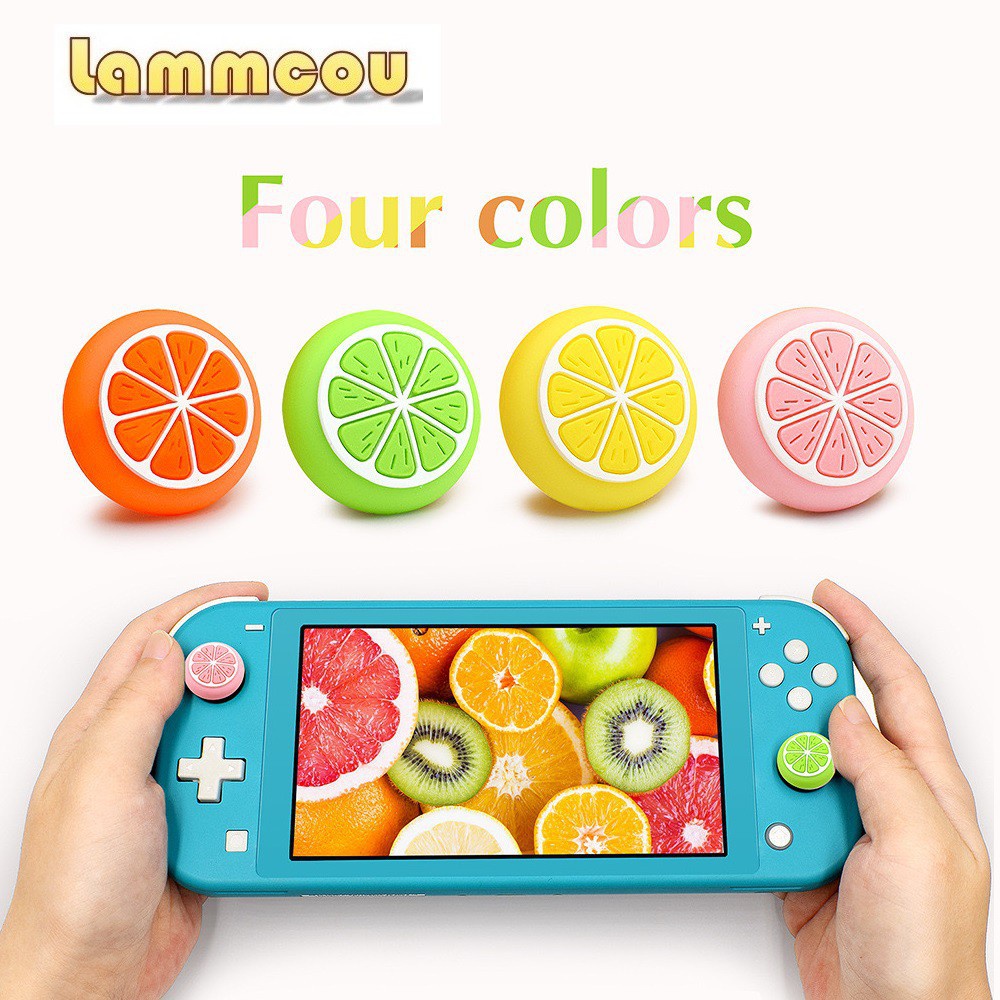 Nắp Bọc Bảo Vệ Nút Bấm Tay Cầm Chơi Game Lammcou Silicon Mềm Hình Trái Cây Cho Nintendo Switch/Lite - Hàng nhập khẩu