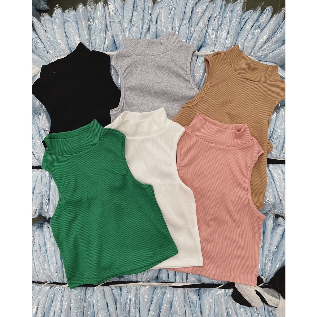 Áo croptop nữ sát nách ba lỗ thun không tay kiểu ôm body tank top vải cotton co giãn tốt