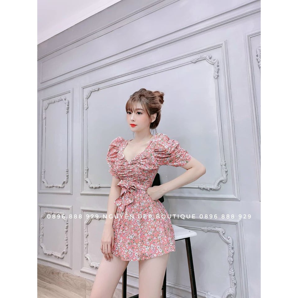 Đầm Lụa Hoa Nhún Ngực Quyến Rũ Tôn Dáng Sang Trọng | BigBuy360 - bigbuy360.vn