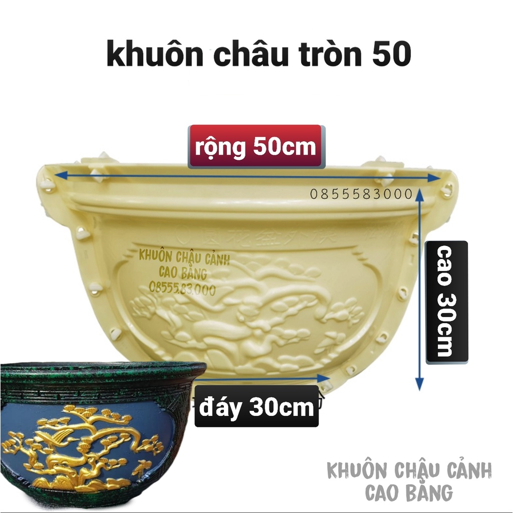 Khuôn đúc chậu tròn 50  khuôn có lòng trong dễ dàng sử dụng cho người mới bắt đầu