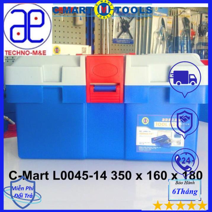 Hộp đồ nghề, thùng đựng đồ nghề C-Mart L0045 nhựa C-Mart L0045-14 (350 x 160 x 180)