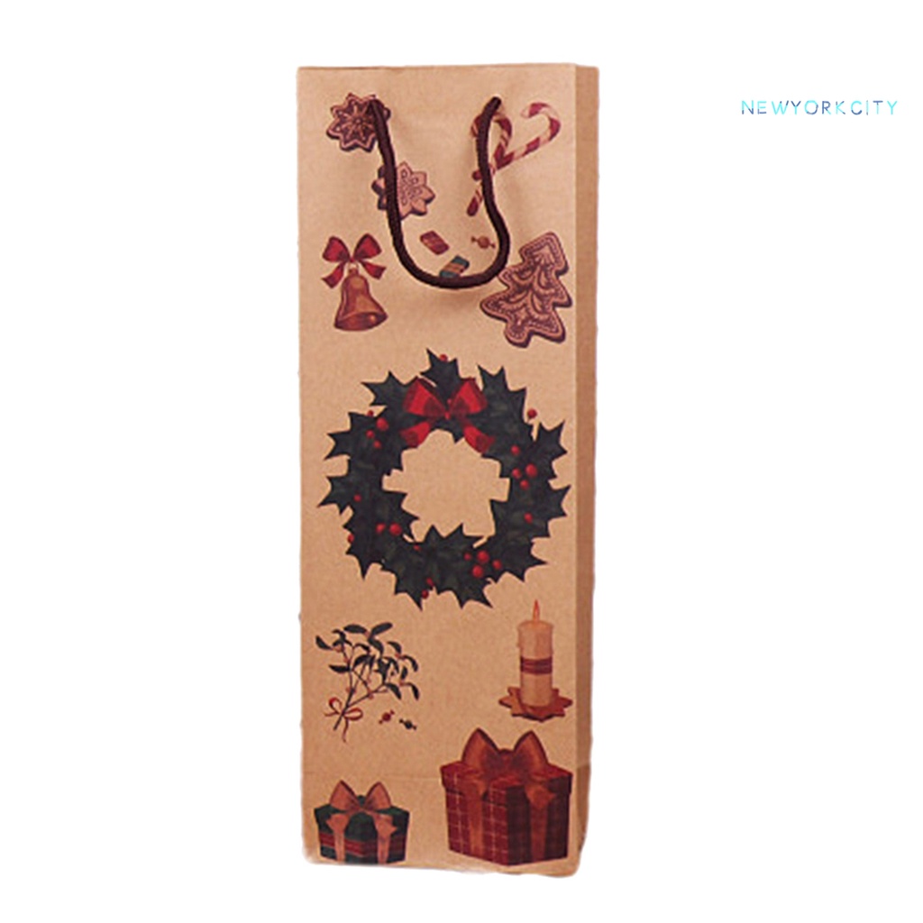 Túi Giấy Kraft In Họa Tiết Hoạt Hình Phong Cách Giáng Sinh Có Thể Tái Sử Dụng